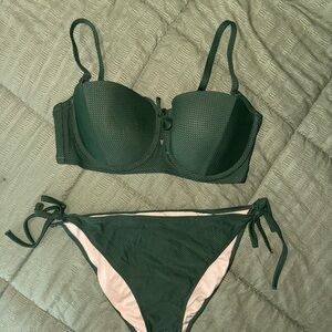 Shade & Shore Green Bikini Set with Adjustable Straps